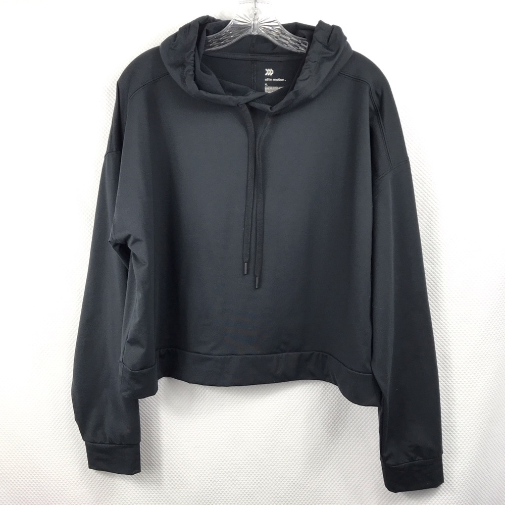 Adidas All in Motion Sustainable Super Soft Stretch Relaxed Black Hoodie